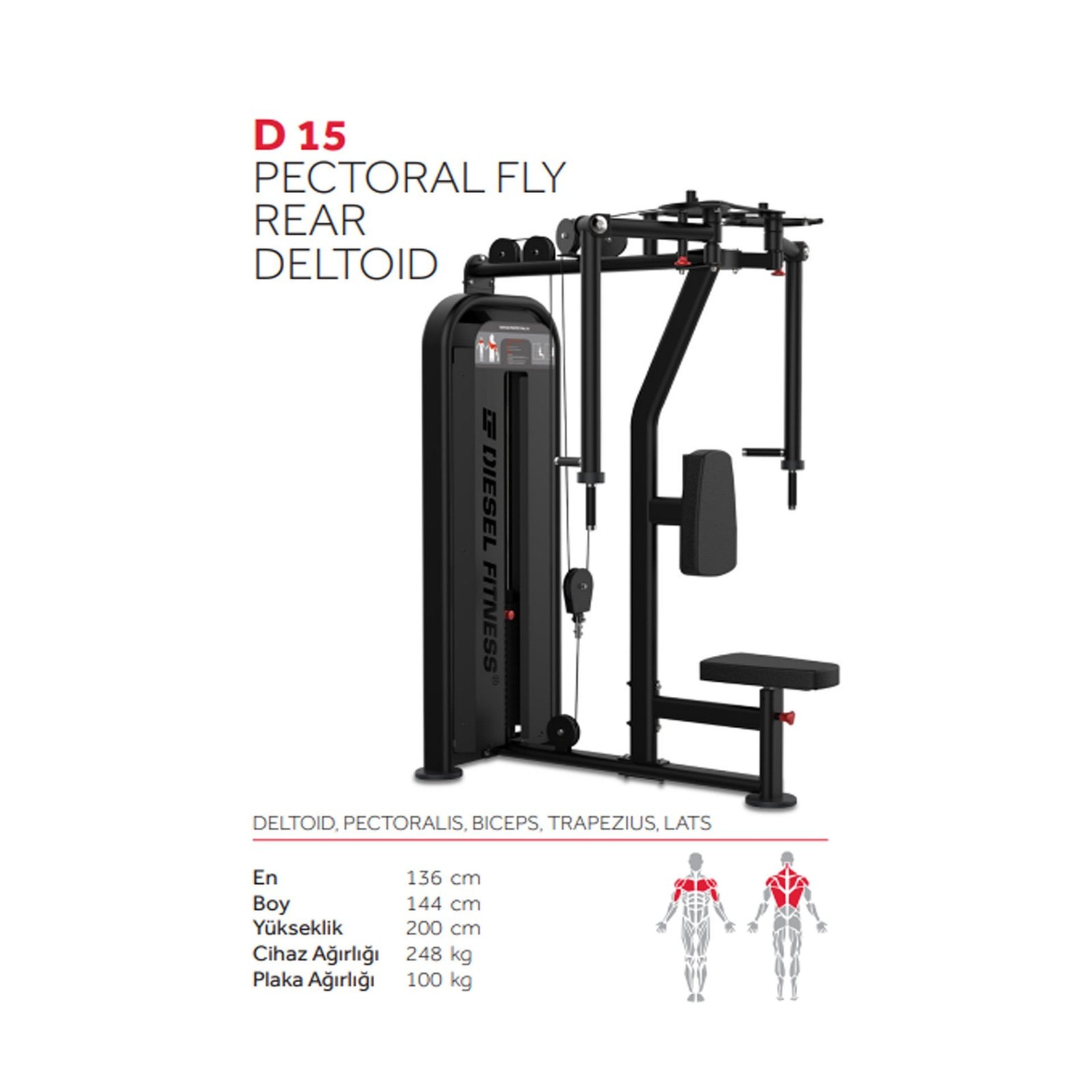 DIESEL FITNESS PECTORAL FLY / REAR DELTOID DUAL MACHINE - Görsel 2